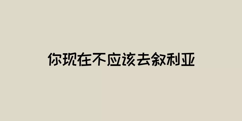 你现在不应该去叙利亚
