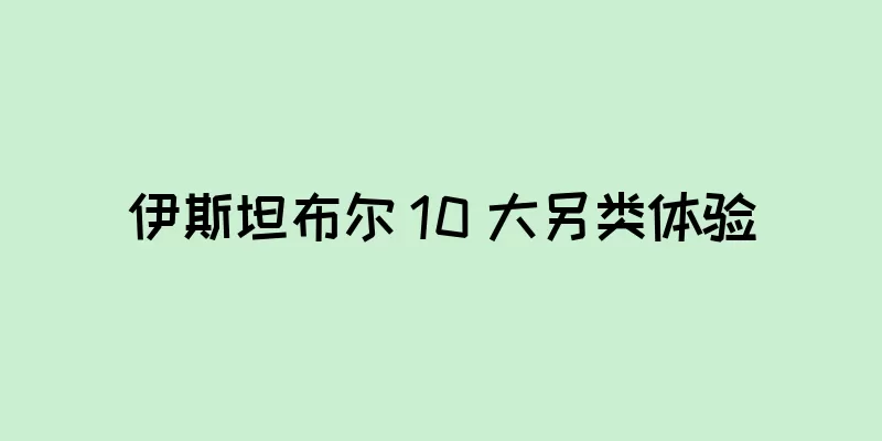伊斯坦布尔 10 大另类体验