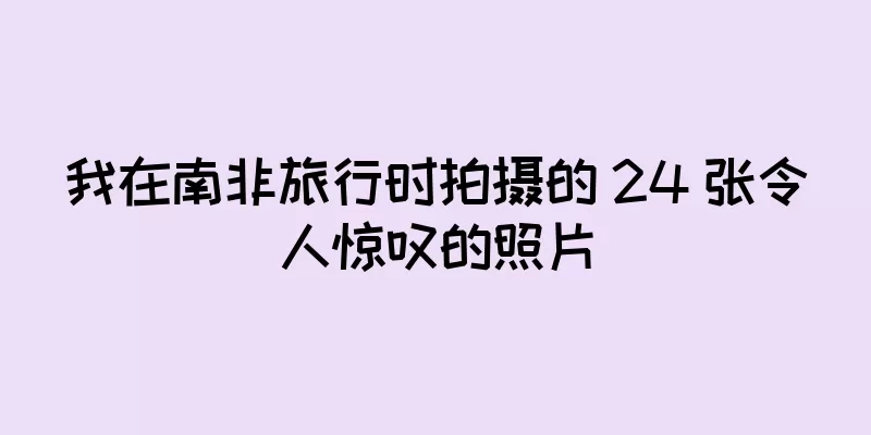 我在南非旅行时拍摄的 24 张令人惊叹的照片