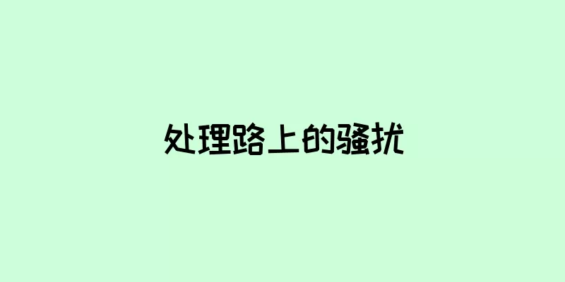 处理路上的骚扰